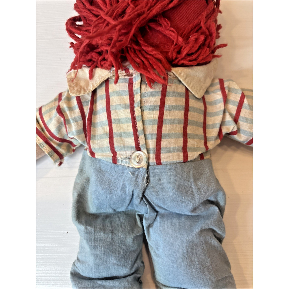 Vintage Knickerbocker Raggedy Ann Doll Plush Overalls Outfit Classic - Picture 11 of 16
